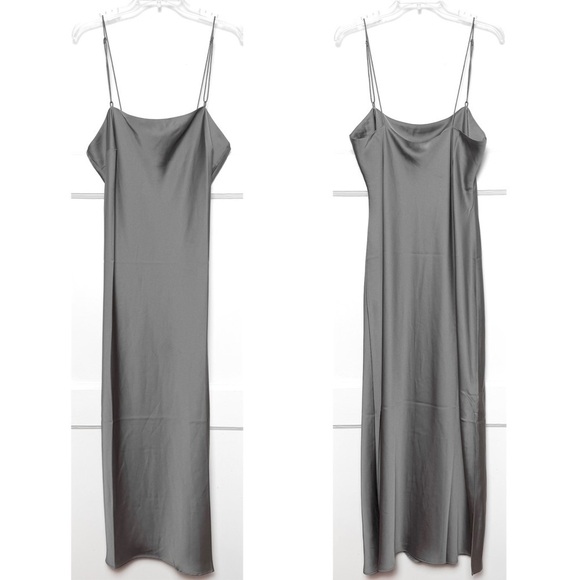 NWT APPARIS 90s Square Neck Recycled Vegan Silk Satin Bias Cut Slip Dress XL - Picture 7 of 11